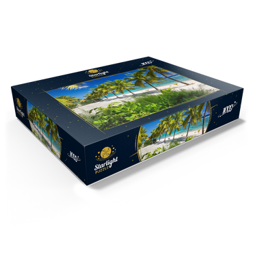 Palm Beach at Crown Beach Resort near Arorangi, Rarotonga Island, Cook Islands, South Seas 1000 Jigsaw Puzzle box view1