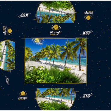 Palm Beach at Crown Beach Resort near Arorangi, Rarotonga Island, Cook Islands, South Seas 1000 Jigsaw Puzzle box 3D Modell