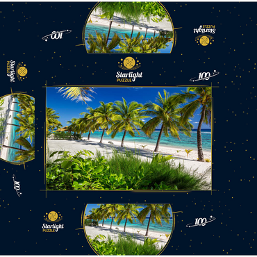 Palm Beach at Crown Beach Resort near Arorangi, Rarotonga Island, Cook Islands, South Seas 100 Jigsaw Puzzle box 3D Modell