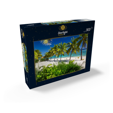 Palm Beach at Crown Beach Resort near Arorangi, Rarotonga Island, Cook Islands, South Seas 500 Jigsaw Puzzle box view1