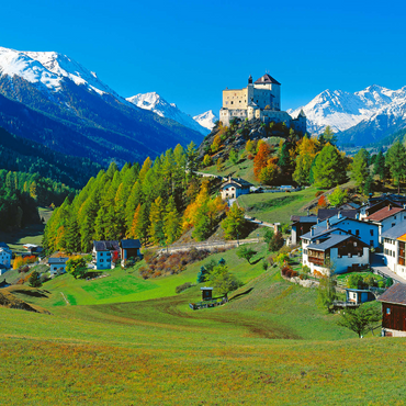 View to Tarasp Castle, Engadine, Canton Grisons, Switzerland 1000 Jigsaw Puzzle 3D Modell