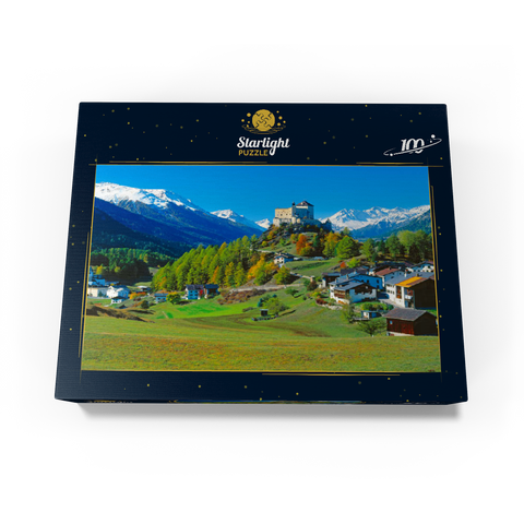 View to Tarasp Castle, Engadine, Canton Grisons, Switzerland 100 Jigsaw Puzzle box view1