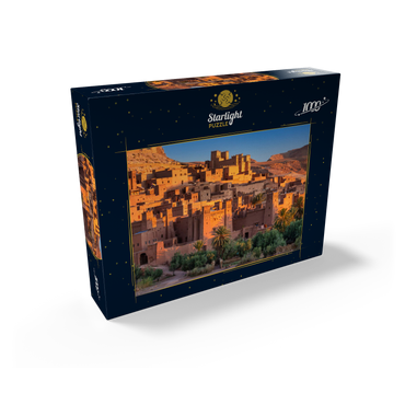 Morning atmosphere at the clay village of Ait Ben Haddou, High Atlas Mountains 1000 Jigsaw Puzzle box view1