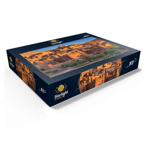 Morning atmosphere at the clay village of Ait Ben Haddou, High Atlas Mountains 100 Jigsaw Puzzle box view1