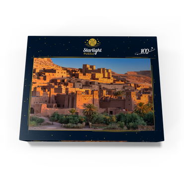 Morning atmosphere at the clay village of Ait Ben Haddou, High Atlas Mountains 100 Jigsaw Puzzle box view1