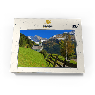 Chapel near Vals against the Olperer (3476m), Valsertal, Tyrol, Austria 500 Jigsaw Puzzle box view1