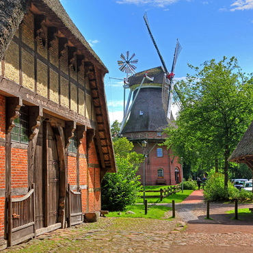 Open-air museum Ammerland farmhouse and cap windmill 1000 Jigsaw Puzzle 3D Modell