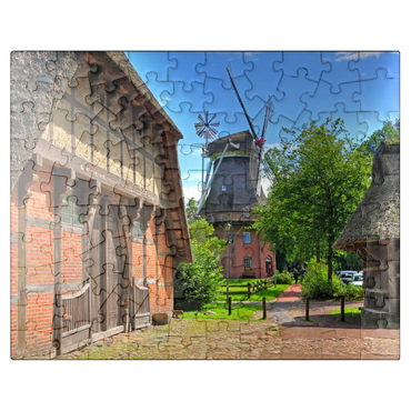 puzzleplate Open-air museum Ammerland farmhouse and cap windmill 100 Jigsaw Puzzle