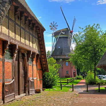 Open-air museum Ammerland farmhouse and cap windmill 100 Jigsaw Puzzle 3D Modell