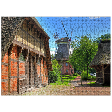 puzzleplate Open-air museum Ammerland farmhouse and cap windmill 500 Jigsaw Puzzle