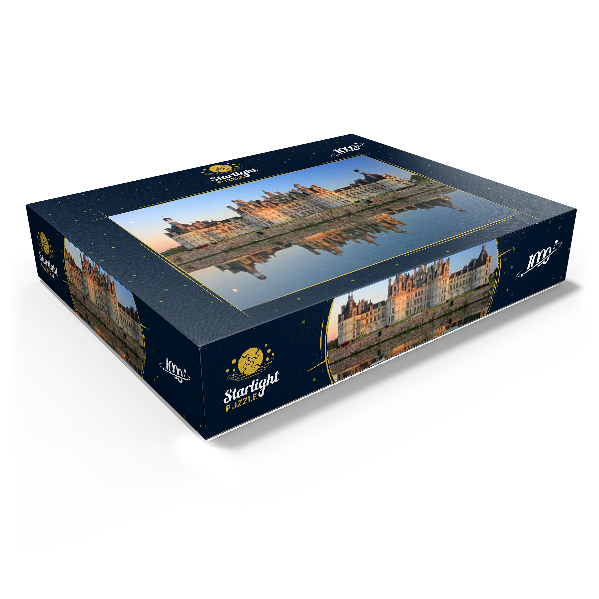 Chateau moat and north facade of Chambord Castle, France 1000 Jigsaw Puzzle box view1
