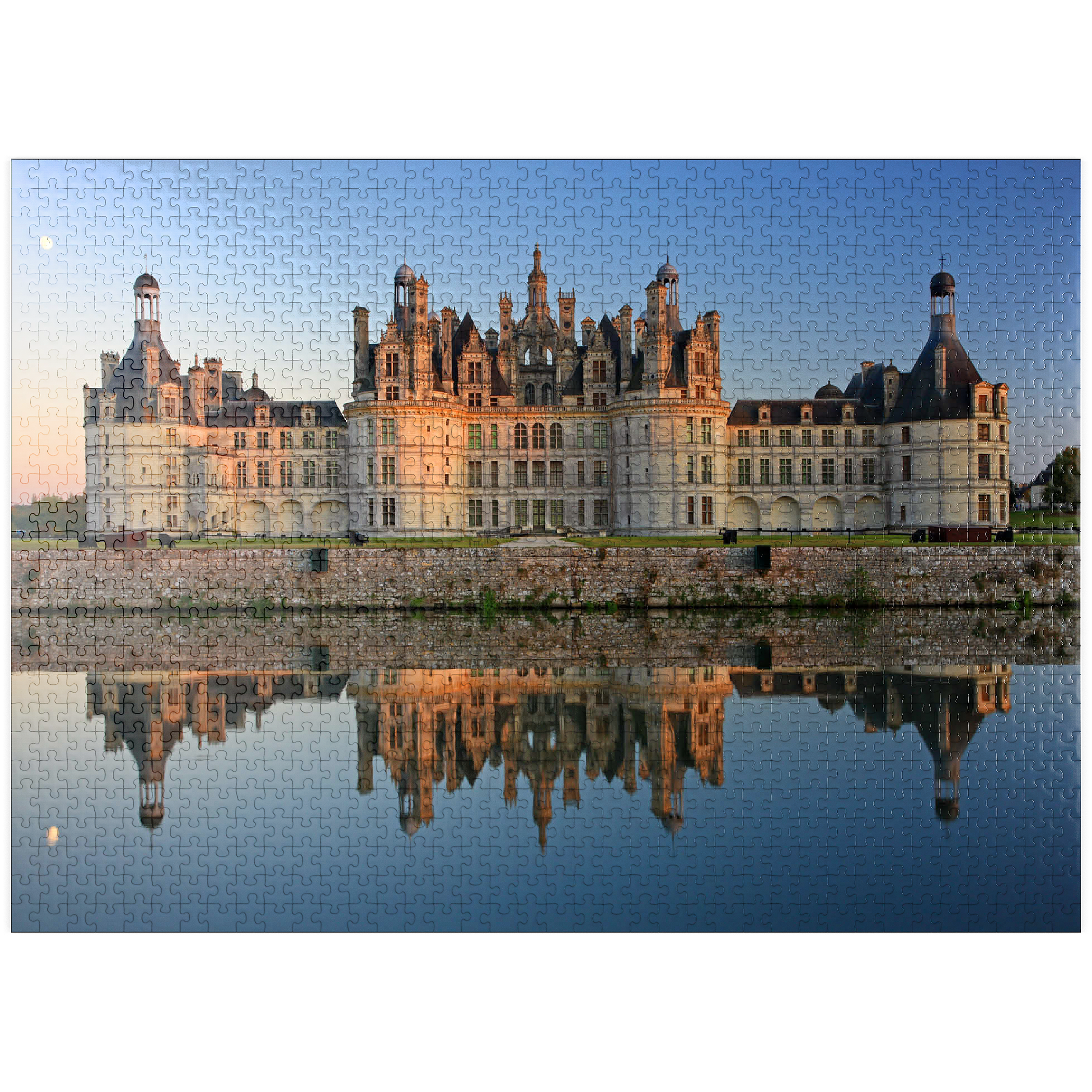 puzzleplate Chateau moat and north facade of Chambord Castle, France 1000 Jigsaw Puzzle