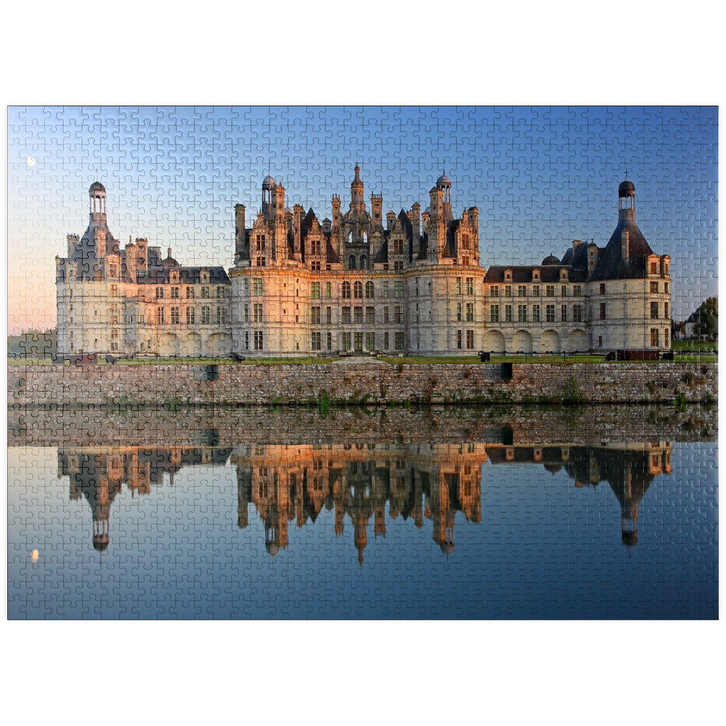 puzzleplate Chateau moat and north facade of Chambord Castle, France 1000 Jigsaw Puzzle