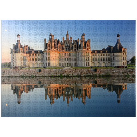 puzzleplate Chateau moat and north facade of Chambord Castle, France 1000 Jigsaw Puzzle