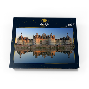 Chateau moat and north facade of Chambord Castle, France 100 Jigsaw Puzzle box view1