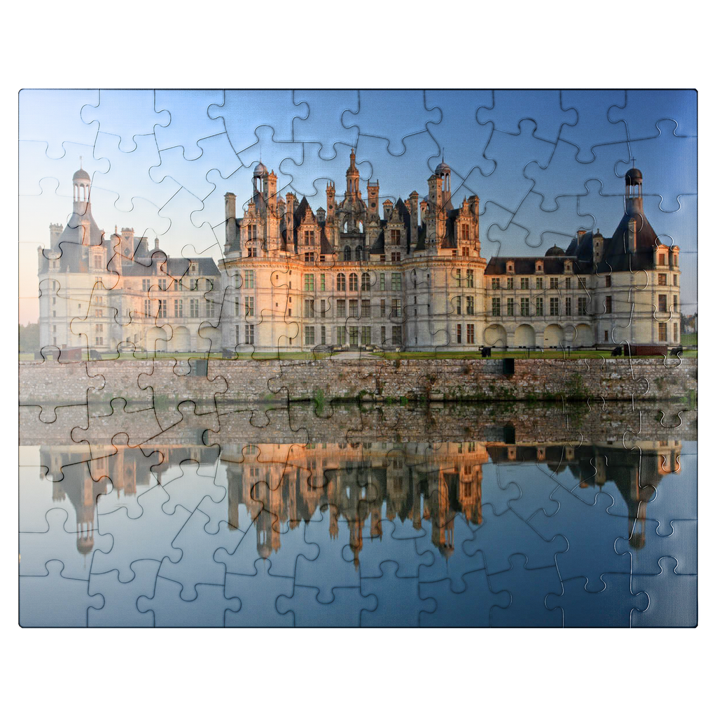 puzzleplate Chateau moat and north facade of Chambord Castle, France 100 Jigsaw Puzzle