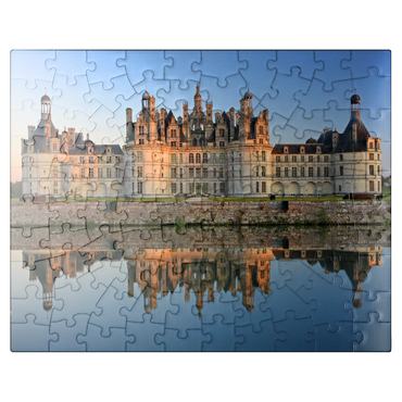 puzzleplate Chateau moat and north facade of Chambord Castle, France 100 Jigsaw Puzzle