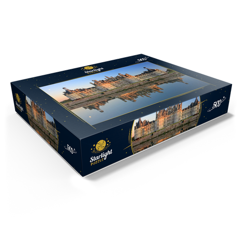 Chateau moat and north facade of Chambord Castle, France 500 Jigsaw Puzzle box view1