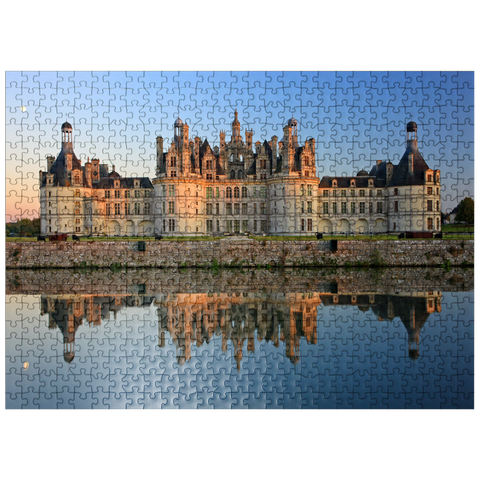 puzzleplate Chateau moat and north facade of Chambord Castle, France 500 Jigsaw Puzzle