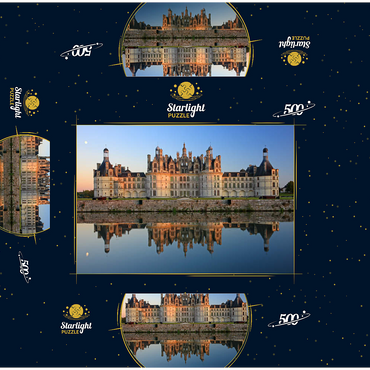Chateau moat and north facade of Chambord Castle, France 500 Jigsaw Puzzle box 3D Modell