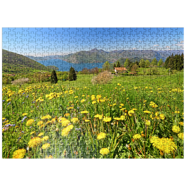 puzzleplate Spring landscape near Sulzano overlooking Lake Iseo, Lombardy, Italy 500 Jigsaw Puzzle