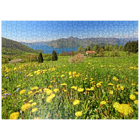 puzzleplate Spring landscape near Sulzano overlooking Lake Iseo, Lombardy, Italy 500 Jigsaw Puzzle