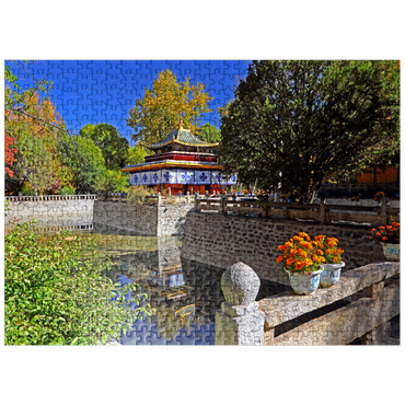 puzzleplate Water pavilion in the park of the Dalai Lama's summer residence, Tibet, China 500 Jigsaw Puzzle