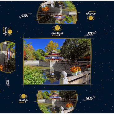 Water pavilion in the park of the Dalai Lama's summer residence, Tibet, China 500 Jigsaw Puzzle box 3D Modell