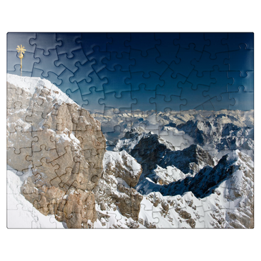 puzzleplate Zugspitze summit cross (2962m) 100 Jigsaw Puzzle