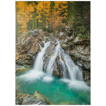 puzzleplate Waterfall in Morteratsch valley 1000 Jigsaw Puzzle