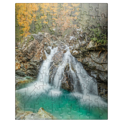 puzzleplate Waterfall in Morteratsch valley 100 Jigsaw Puzzle