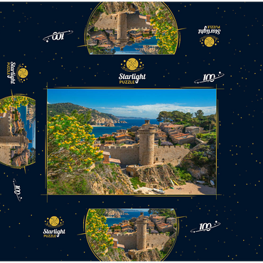 Medieval city wall of Vila Vella, Tossa de Mar, Costa Brava, Catalonia, Spain 100 Jigsaw Puzzle box 3D Modell