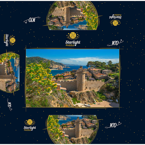 Medieval city wall of Vila Vella, Tossa de Mar, Costa Brava, Catalonia, Spain 100 Jigsaw Puzzle box 3D Modell