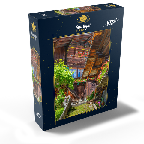Wooden houses in the village of Mürren 1000 Jigsaw Puzzle box view1