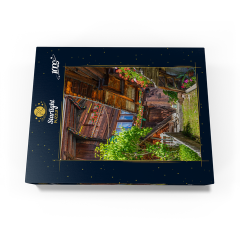 Wooden houses in the village of Mürren 1000 Jigsaw Puzzle box view1