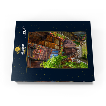 Wooden houses in the village of Mürren 100 Jigsaw Puzzle box view1