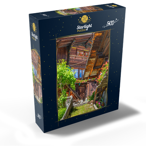 Wooden houses in the village of Mürren 500 Jigsaw Puzzle box view1