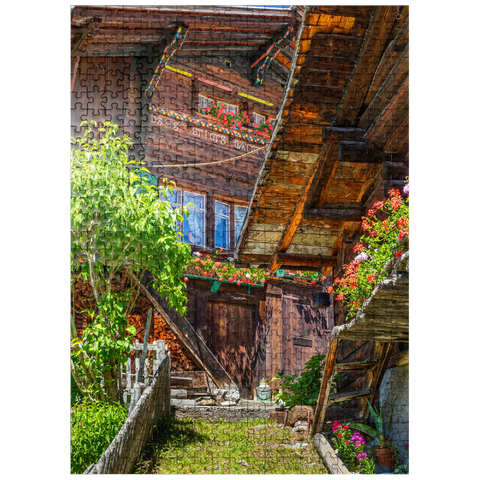 puzzleplate Wooden houses in the village of Mürren 500 Jigsaw Puzzle