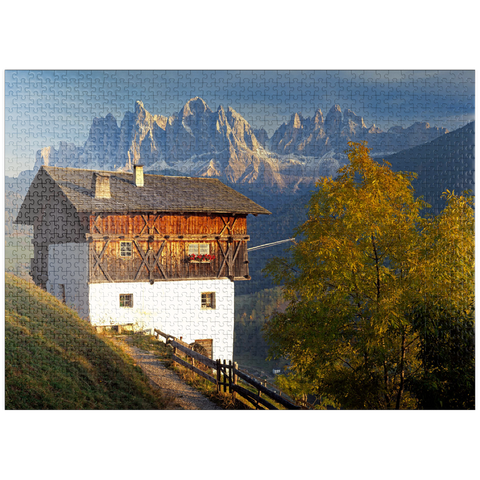 puzzleplate Geisler Group, Dolomites, Villnöss Valley, Province of Bolzano, South Tyrol, Italy 1000 Jigsaw Puzzle