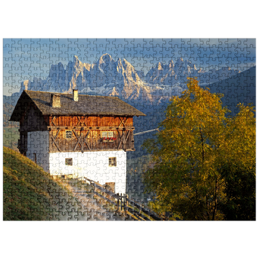 puzzleplate Geisler Group, Dolomites, Villnöss Valley, Province of Bolzano, South Tyrol, Italy 500 Jigsaw Puzzle
