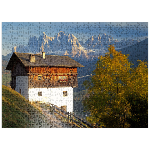 puzzleplate Geisler Group, Dolomites, Villnöss Valley, Province of Bolzano, South Tyrol, Italy 500 Jigsaw Puzzle
