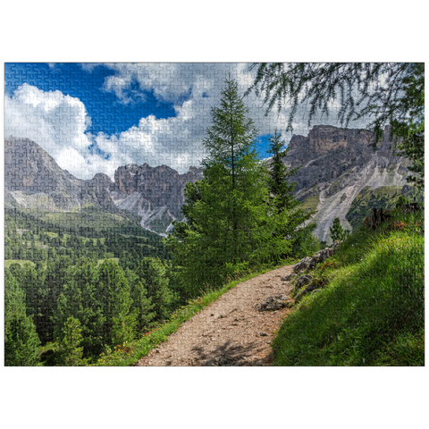 puzzleplate At Col Raiser with Cislesalpe and Geisler Group, S. Cristina in Val Gardena, Trentino-South Tyrol 1000 Jigsaw Puzzle