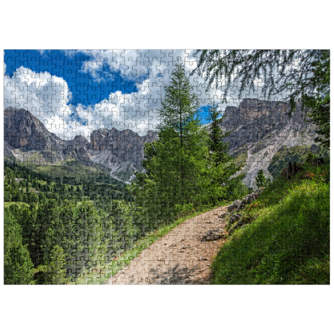 puzzleplate At Col Raiser with Cislesalpe and Geisler Group, S. Cristina in Val Gardena, Trentino-South Tyrol 500 Jigsaw Puzzle