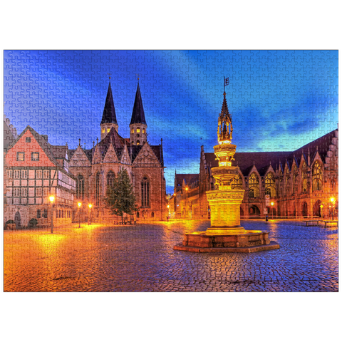 puzzleplate Old Town Market Fountain (Marienbrunnen), Brunswick 1000 Jigsaw Puzzle
