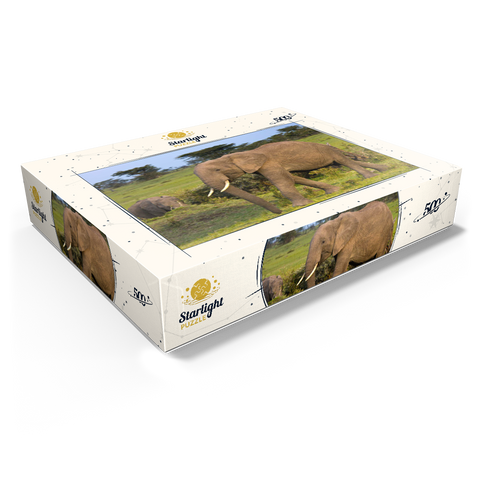 Masai Mara, Kenya, elephants 500 Jigsaw Puzzle box view1