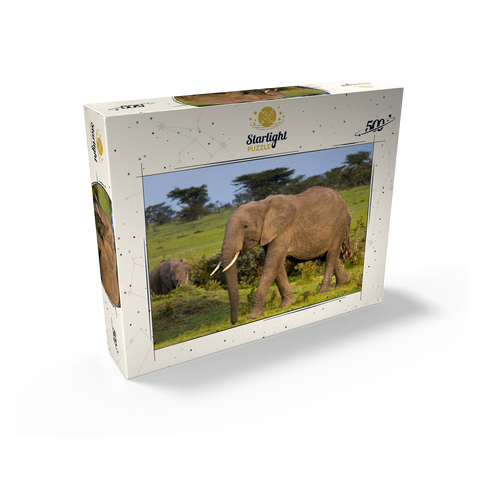 Masai Mara, Kenya, elephants 500 Jigsaw Puzzle box view1