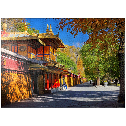 puzzleplate One of the residential buildings in the park of the Dalai Lama's summer residence, Tibet 1000 Jigsaw Puzzle