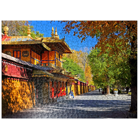 puzzleplate One of the residential buildings in the park of the Dalai Lama's summer residence, Tibet 500 Jigsaw Puzzle