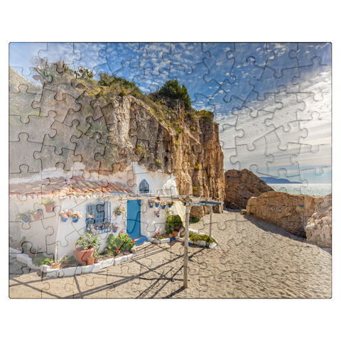 puzzleplate Fishing hut on the beach, Andalusia, Spain 100 Jigsaw Puzzle