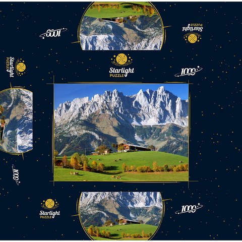 Farmhouse near Kitzbühel with Kaiser Mountains, Tyrol, Austria 1000 Jigsaw Puzzle box 3D Modell